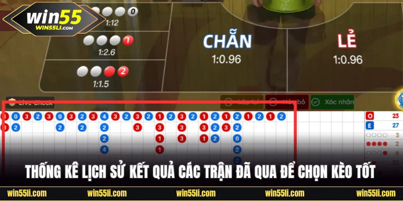 Thống kê lịch sử kết quả để chọn kèo tốt